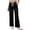 Black, variant on Womens Pants Straight Leg Jeans High Waist Comfortable Casual with Drawstring Ties Elastic Waistband Relaxed Fit Womens Slacks for Work