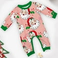 thumbnail image 4 of Onlypjs Family Matching Christmas Pajamas – Red & White Striped Santa Print Holiday Sleepwear for Women, Men, 4 of 5