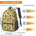 thumbnail image 3 of Sunflower and Butterfly Yellow Pattern 17" Waterproof Oxford School Backpacks for Teens, S-Shape Padded Straps, for School, Travel, Hiking, Camping, 3 of 5