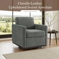 thumbnail image 2 of DREAMSIDEA Swivel Accent Chair Set of 2 with Thick Cushion Modern Upholstered Gray Barrel Chair Swivel Club Chair for Living Room&Bedroom, 2 of 6