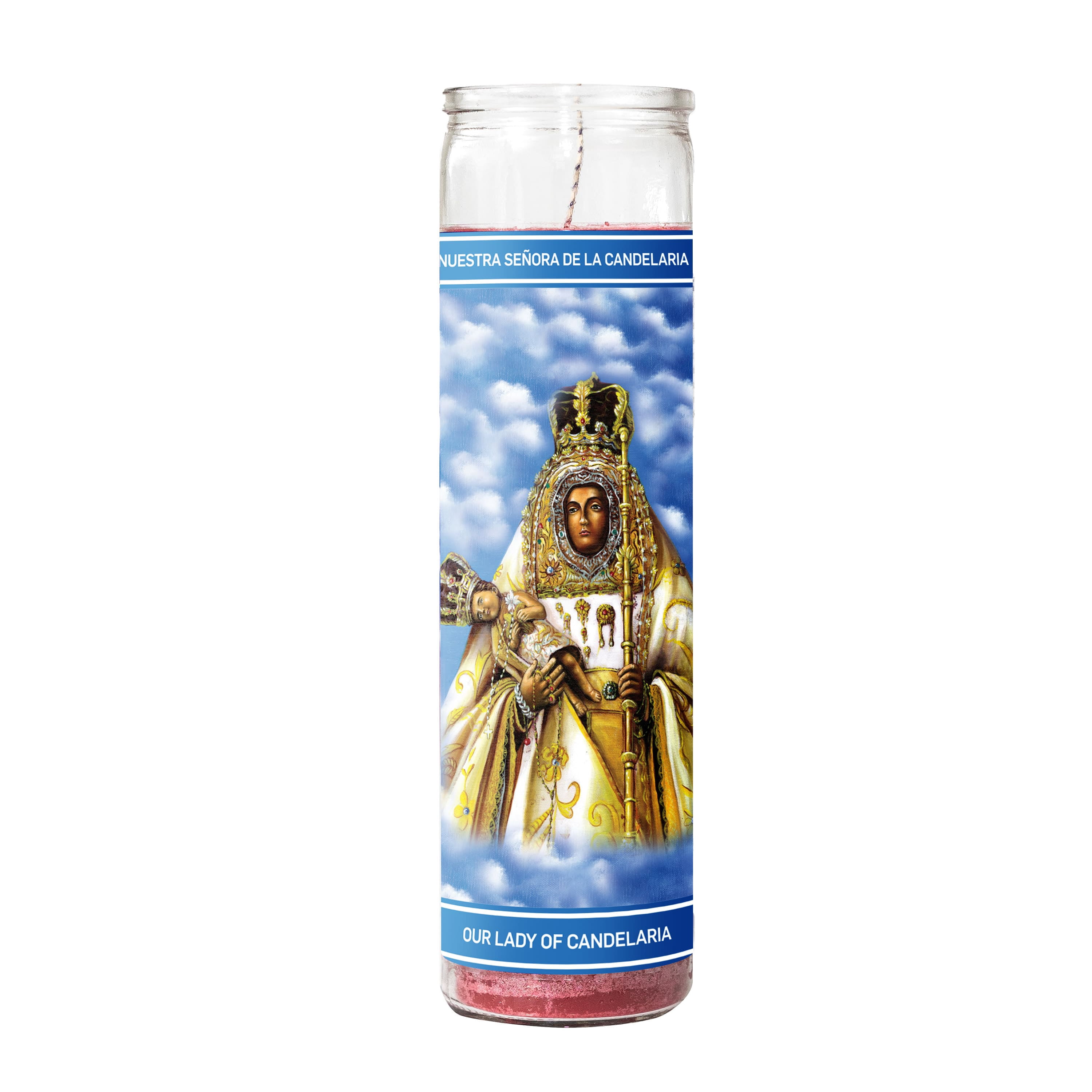 (2 pack) MagicLight Religious Candles 9.6 oz - Glass Jar, Unscented, Lady Candela Red