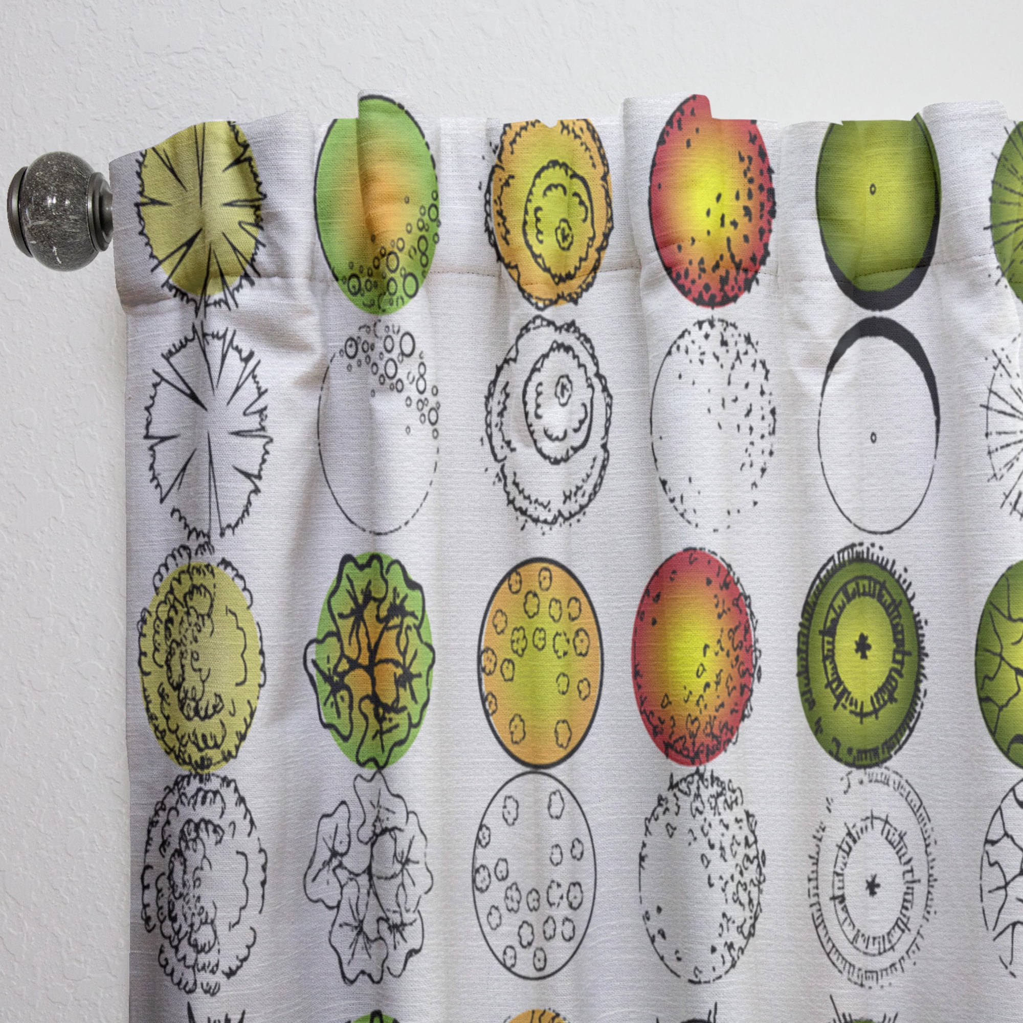 Designart 'Tree Top Retro Design' Mid-Century Modern Curtain Panel