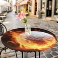 thumbnail image 6 of Golf Ball Round Tablecloth for 55-60 Inch Tables,Fitted Table Cover with Elastic Edge,Sport Modern Glowing Burning Classic Art Waterproof Outdoor Table Cloth Protector for Patio Garden Dinner Picnic, 6 of 9