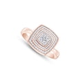 thumbnail image 2 of AFFY 14K Rose Gold Over Sterling Silver Round Cut Natural Diamond Accent Bead Cushion Frame Engagement Ring (0.05 Cttw, J-K Color, I2-I3 Clarity), Ring Size -10, 2 of 5