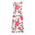 thumbnail image 4 of Up to 65% Off! pstuiky Women's Dress, Cover-Up Dress Solid Color Sleeveless Crew Neck Sundresses Floral Flowy Flutter Sleeve Flowy Knee Length Dresses Women's Cocktail Dresses Wedding, 4 of 5