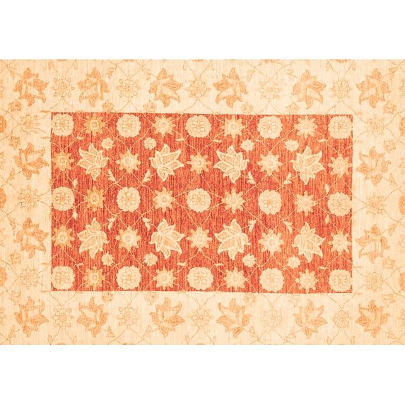 Ahgly Company Indoor Rectangle Oriental Orange Traditional Area Rugs, 5' x 8'