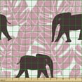 thumbnail image 2 of Ambesonne Animal Fabric by the Yard Upholstery, Tropical Palm Leaf Africa, 1 Yard, Pastel Pink Dark Fuchsia, 2 of 5
