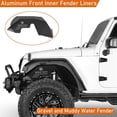 thumbnail image 2 of Hooke Road 4Pcs Aluminum Front +Rear Inner Fender Liners For 2007-2018 Jeep Wrangler JK JKU, 2 of 18