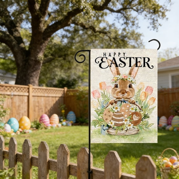 Yusimy Easter Double-sided Garden Flag 17.7x11.8 Inch for Yard Decor