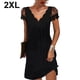 thumbnail image 5 of Sonducket Vestido de mujer con cuello en V Fecha Noche Colegio Escuela Banquete Ropa de verano Vestidos Negro XXL, 5 of 5