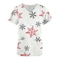 thumbnail image 4 of TMOYZQ Christmas Scrubs for Women, Womens Gnome Elf Print Professional Scrubs Tops Short Sleeve V Neck Nursing Workwear Tunic Working Uniform Medical Blouse with Pockets, 4 of 5