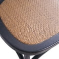 thumbnail image 4 of GDF Studio Penway King Louis Elm Wood and Rattan Dining Chairs, Set of 2, Matte Black, 4 of 8