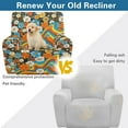 thumbnail image 4 of FOR U DESIGNS Hippie Daisy Pattern Recliner Chair Covers 4-Pieces Breathable Recliner Couch Covers Stretch Slip Cover for Sofas Couches Home Decor Accessories, 4 of 8