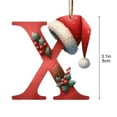 thumbnail image 3 of 26 Alphabet Christmas Tree Ornaments A-Z Initial Letter with Santa Hat Pendant Red Hanging Letters for Xmas Tree Holiday Party Decor, 3 of 6