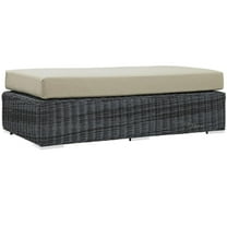 Modway Summon Outdoor Patio Sunbrella® Rectangle Ottoman in Canvas Antique Beige