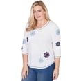 thumbnail image 3 of Alfred Dunner Womens Embellished Floral Button Top, 3 of 4