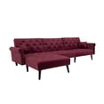 thumbnail image 3 of Wulawindy Convertible Sofa bed sleeper Navy blue velvet（W223S00459、W223S00709、W223S00007）, 3 of 7