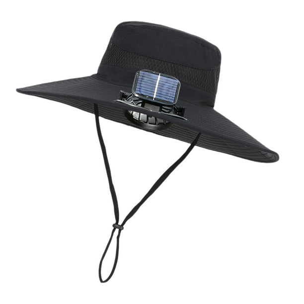 Sombrero de refrigeración con ventilador jinwen ajustable ligero transpirable negro