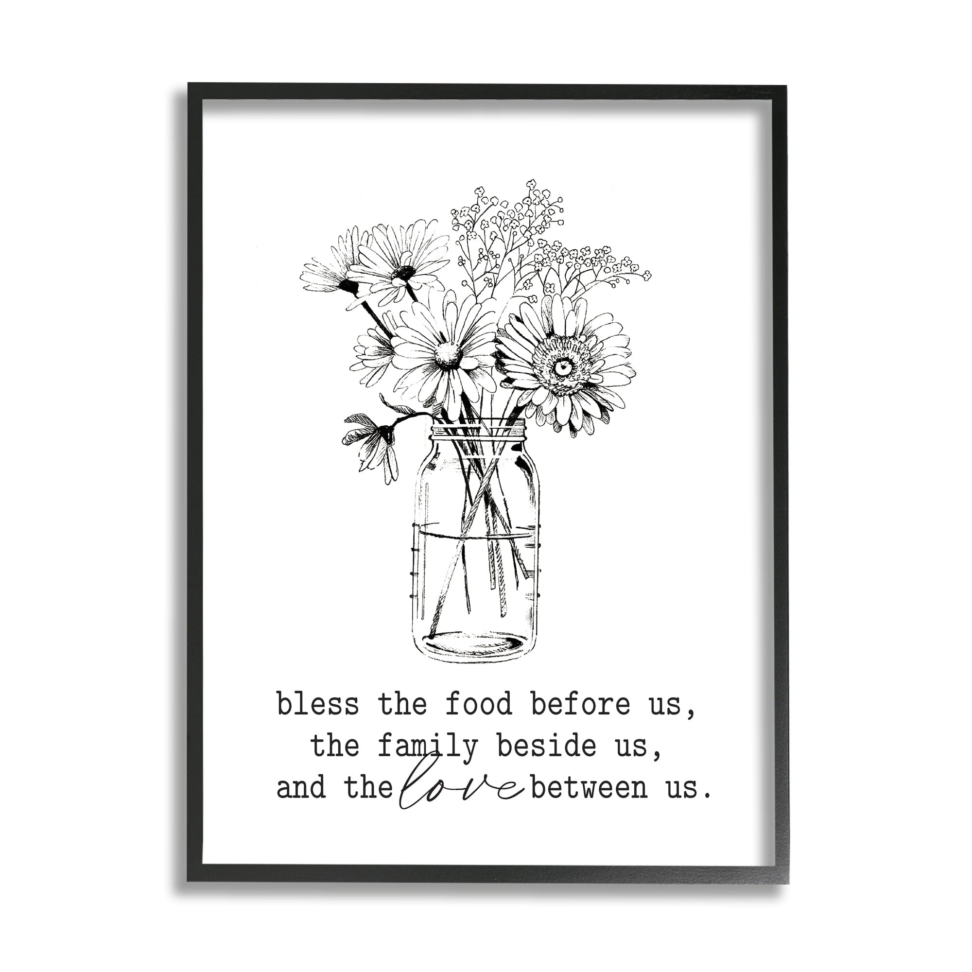 Stupell Industries Rustic Jar Bouquet Casual Uplifting Family Quote Graphic Art Gray Framed Art Print Wall Art, Design by Lettered and Lined