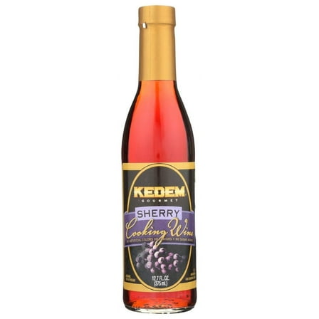 Kedem Gourmet Sherry Cooking Wine 12.7oz Bottle, No Artificial Colors of Flavors, Gluten Free, No Sugar Added, Certified Kosher