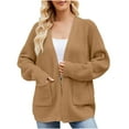 thumbnail image 1 of Yuyuzo Cardigans for Women Plus Size Long Sleeve Open Front Knit Sweaters Outwear with Pockets, 1 of 6