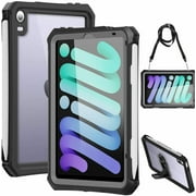 AICase iPad Mini 7 A17 Pro Case Water Proof 2024 iPad Mini 6 2021 (6th Generation) 8.3 Inch Waterproof, Dustproof, Shockproof Case Cover with 360 Full-Body Protection, with Lanyard and Kickstand Case