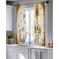 thumbnail image 5 of Vintage Sunflowers Sheer Curtains 39 Inch Length 2 Panels Set for Living Room/Bedroom, Spring Summer Retro Bees Yellow Floral Kitchen Curtains Grommet Curtains Window Treatments 27.5"x39"x2, 5 of 7