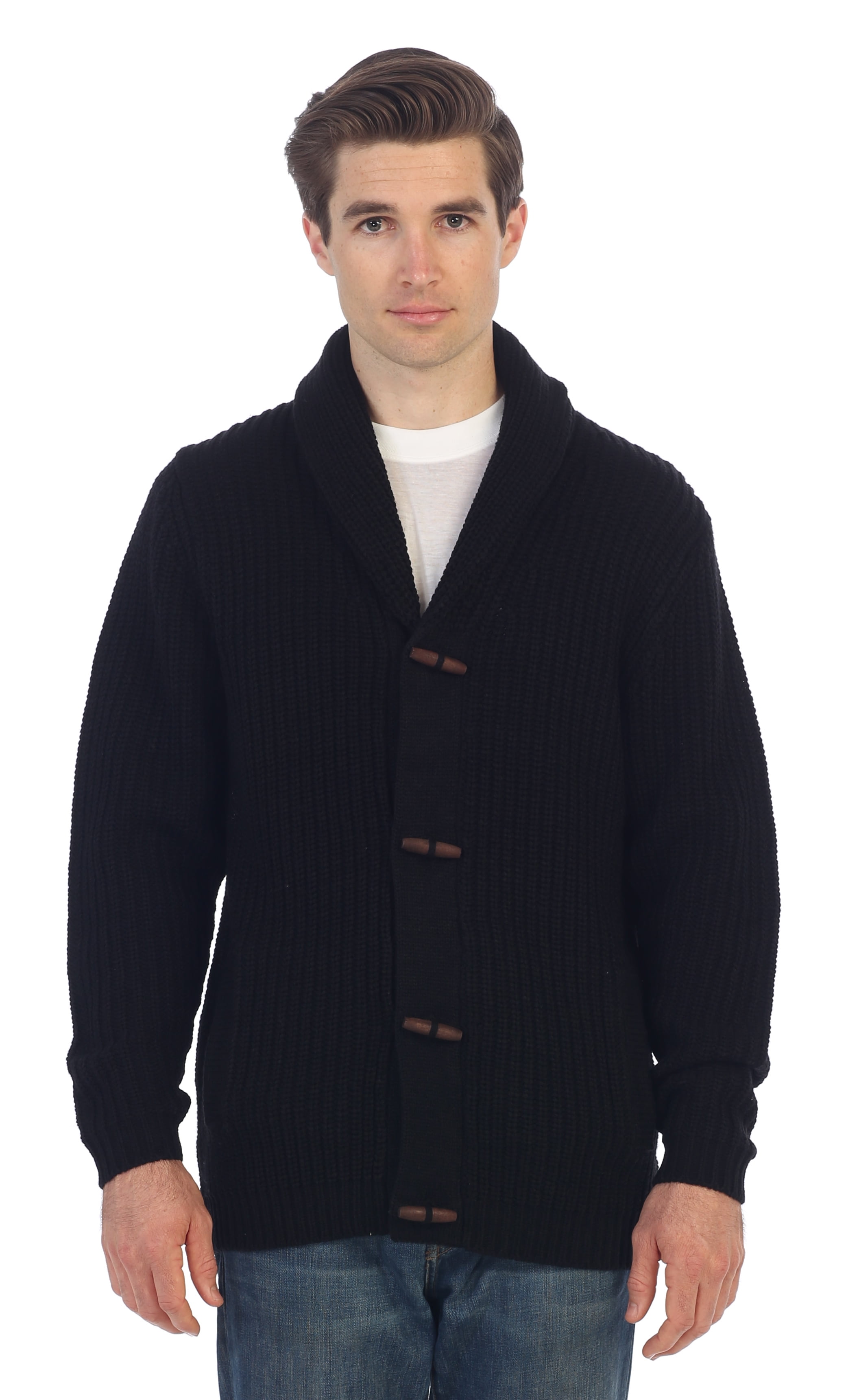 men's sweater with toggle buttons