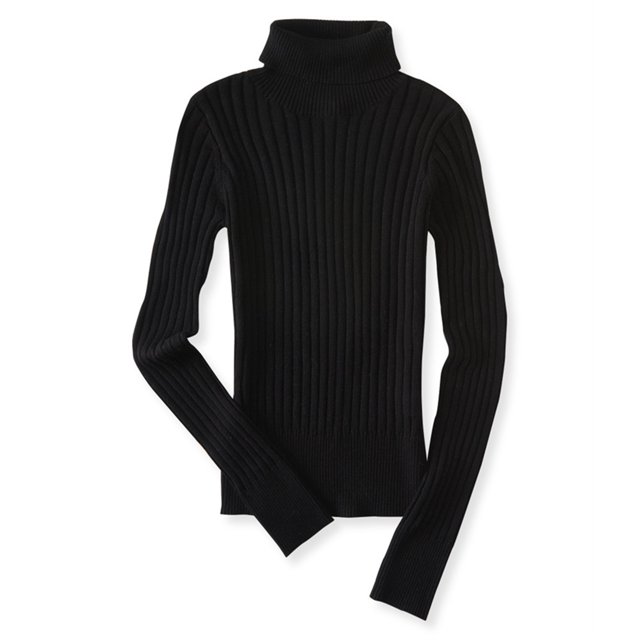 Suéter de punto de Cuello alto Aeropostale para mujer negro extragrande