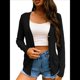 thumbnail image 2 of Cárdigan de Punto con Botones para Mujer, Larga, Informal, de Punto Suave, Tipo Cárdigan, Suéter Superior Negro L, 2 of 9