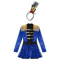 thumbnail image 3 of TiaoBug Kids Girls Circus Ringmaster Dress Sequin Tassel Leotard Skirt with Hats for Stage Party Blue 10, 3 of 7