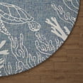 thumbnail image 5 of Ox Bay Sophie 5'3" Round Aqua Sea Turtle Coral Reef Indoor/Outdoor Area Rug, 5 of 7