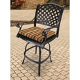 thumbnail image 2 of Jordan Manufacturing Sunbrella 17" x 19" Brannon Redwood Multicolor Stripe Rectangular Outdoor Chair Pad Seat Cushion with Ties (2 Pack), 2 of 11