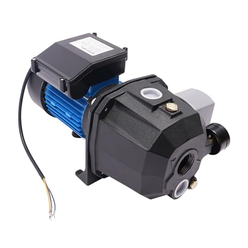 0.75 HP Shallow/Deep Well Pump with Ejector Kit - Cast Iron Jet Water Pump, Well Depth Up to 26ft or 82ft, Automatic Pressure Switch, 110V Water Transfer Pump for Farm Lawn Garden