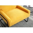 thumbnail image 3 of Mid Century Modern Metal Frame Armchair, Single Sofa Chair with Black Iron U-Shaped Legs, Upholstered Accent Chair for Living Room, Bedroom, Reading Room, Lounge, Yellow, 3 of 9
