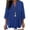 Blue, variant on Vmvidoty Women's Plus Size Notched V Neck Long Sleeve Asymmetrical Hem Shirt Top Blouse White L