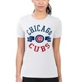 thumbnail image 4 of Women's G-III 4Her by Carl Banks White Chicago Cubs Super-Slim Fit Lightweight City Graphic T-Shirt, 4 of 5