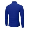 thumbnail image 4 of Men's Ribbed Turtleneck Sweater Casual Basic Long Sleeve Knitted Pullover Sweater Royal Blue M, 4 of 4