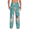 thumbnail image 3 of Fotbe Teal Mama Llama Men's Pajama Pants,Sleepwear Pants,Pj Bottoms Drawstring And Pockets-X-Large, 3 of 9