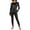 Black, variant on QHFBli Women's Metallic T-Shirt and Legging Trousers Round Neck Long Sleeves Shining Disco Tee Top Pant Neck Jumpsuit Outfit