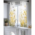 thumbnail image 5 of Spring Yellow Floral Sheer Curtains 45 Inch Length 2 Panels Set for Living Room/Bedroom, Farmhouse Country Flower Butterflies Kitchen Curtains Grommet Semi-Sheer Curtains Window Treatments 42"x45"x2, 5 of 7
