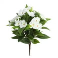 thumbnail image 3 of Clearance!1 Pcs Artificial Impatiens Flowers for Outdoors Faux Impatiens Bushes White Silk Flowers Greenery Artificial Impatiens Bouquet for Patio Lawn Garden Pot Hanging Basket Porch Decoration, 3 of 10