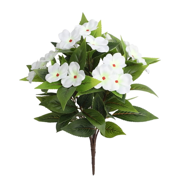 Simulación de azalea impatiens, decoración para el hogar, jardín, exterior, arreglos florales, adornos, flores artificiales