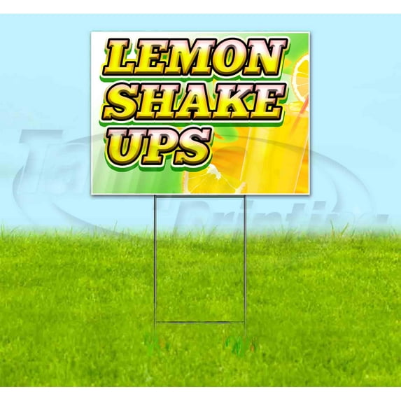 Lemon Shake Ups (18" x 24") Yard Sign, Includes Metal Step Stake