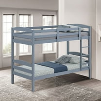 Furniture of America Alli Kids Solid Wood Twin-over-Twin Detachable Bunk Bed, Gray