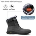 thumbnail image 2 of Mens Winter Snow Boots Warm Fur Lined Non-Slip Lightweight Comfortable Casual Outdoor Hiking Boots Gray 9.5 US, 2 of 7