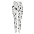 thumbnail image 4 of Fengqque Womens Valentine's Day Heart Printed High Waist Workout Leggings Tummy Control Running Sports Yoga Pants White XL(XL), 4 of 5