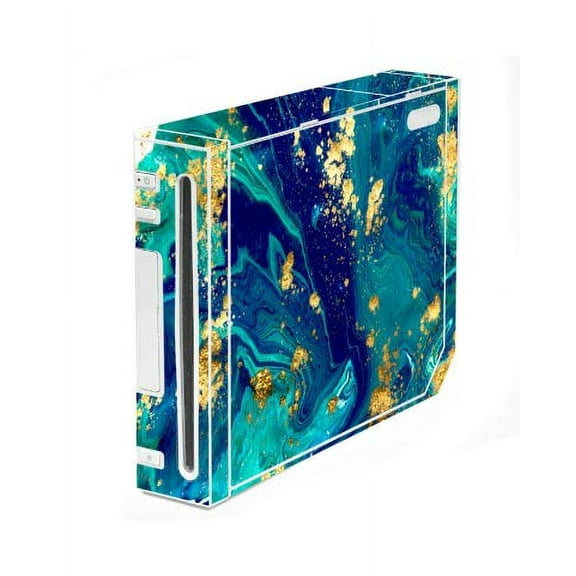 Nintendo Wii BLUE AND GOLD MARBLE Console Skin