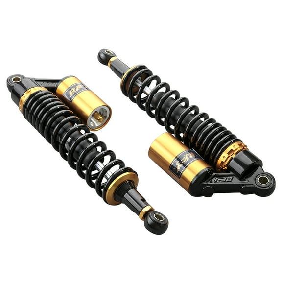 NS 340mm Adjustable Rear Shock Absorber Universal Air Shocks Absorbers for HONDA for Suzuki for Kawasaki for Yamaha Dirt Bike Go Kart ATV Dual Sport Street Bike, Black & Gold Black & Gold