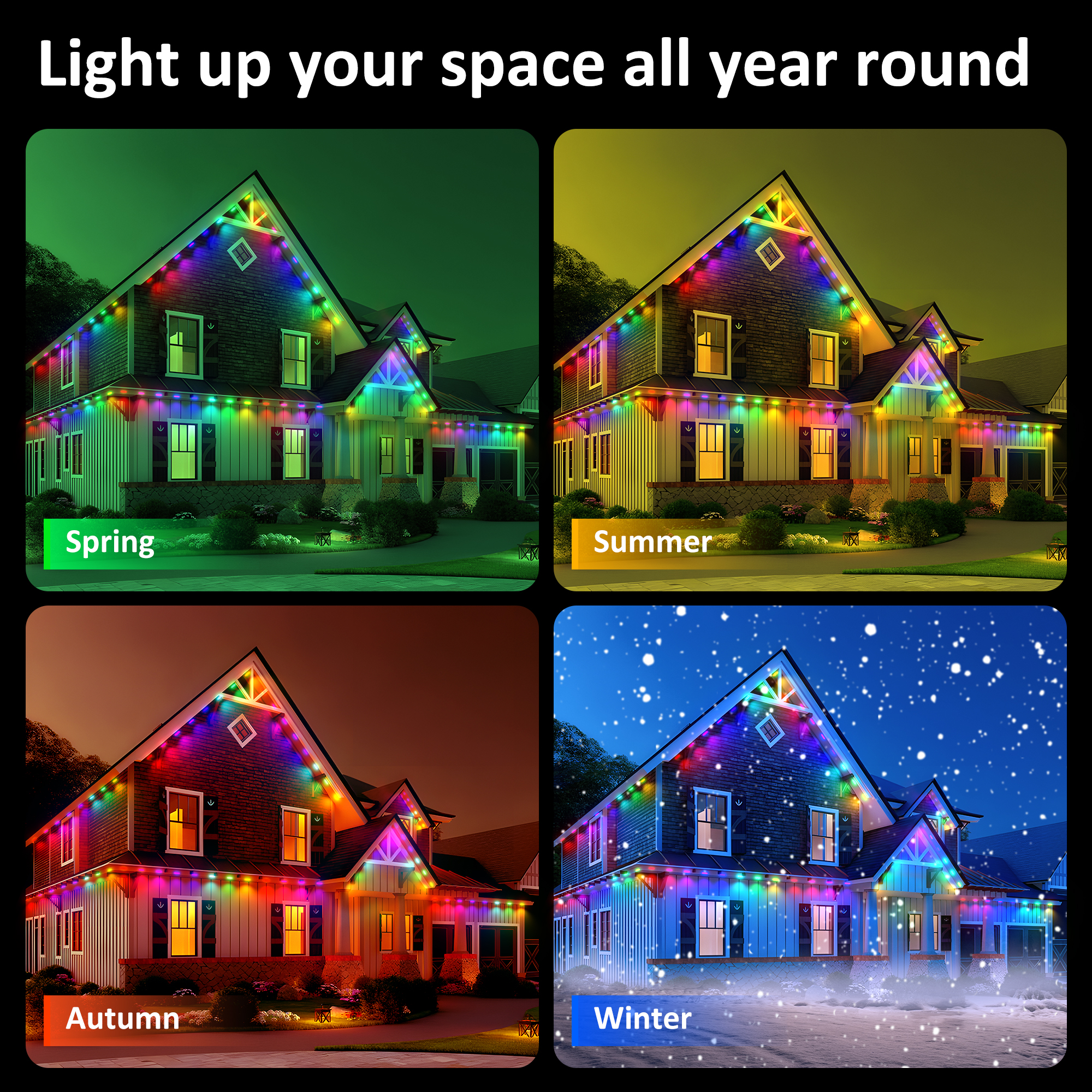 DAYBETTER 50-Foot Permanent Outdoor Eaves Lights with 36 LEDs photo 4